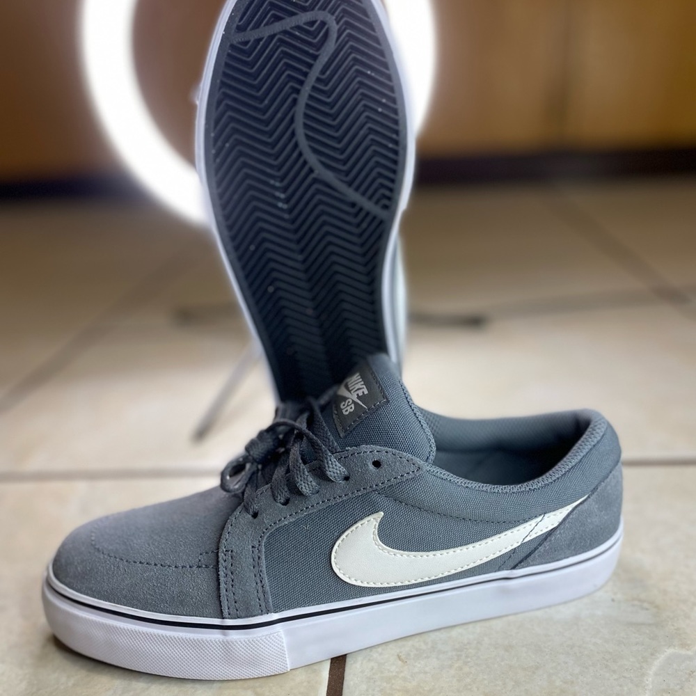 Nike Gray and White Low-Top Sneakers
